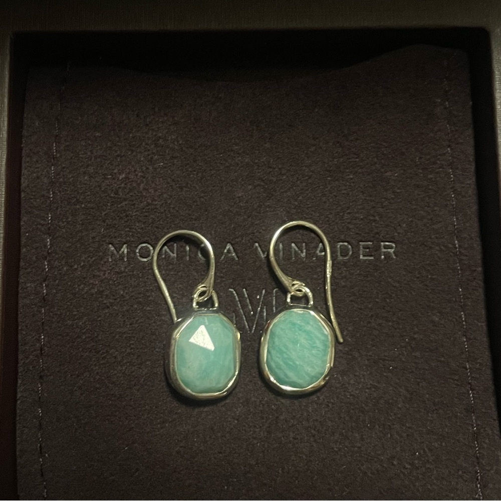 Monica Vinader Amazonite siren wire earrings